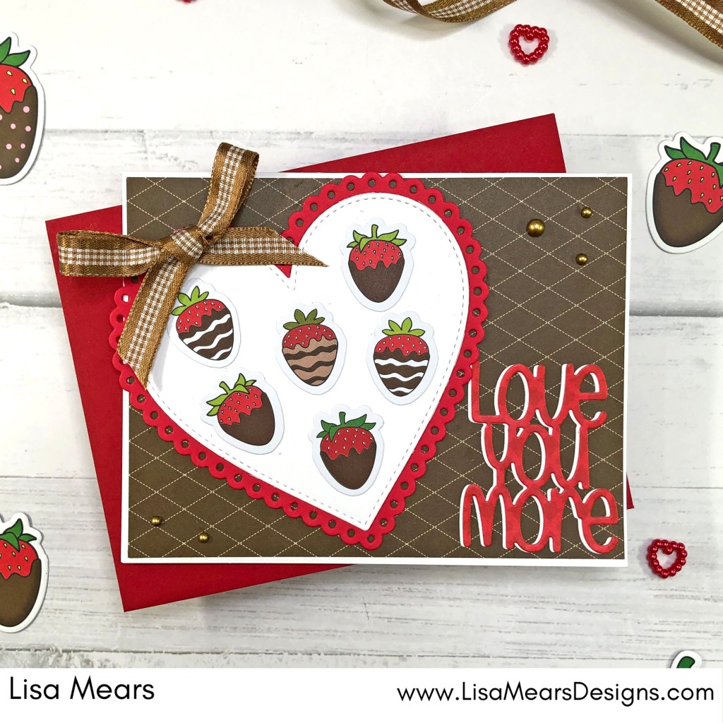 The Stamps of Life December 2023 Card Kit - Love You More - Chocolate Strawberries Card