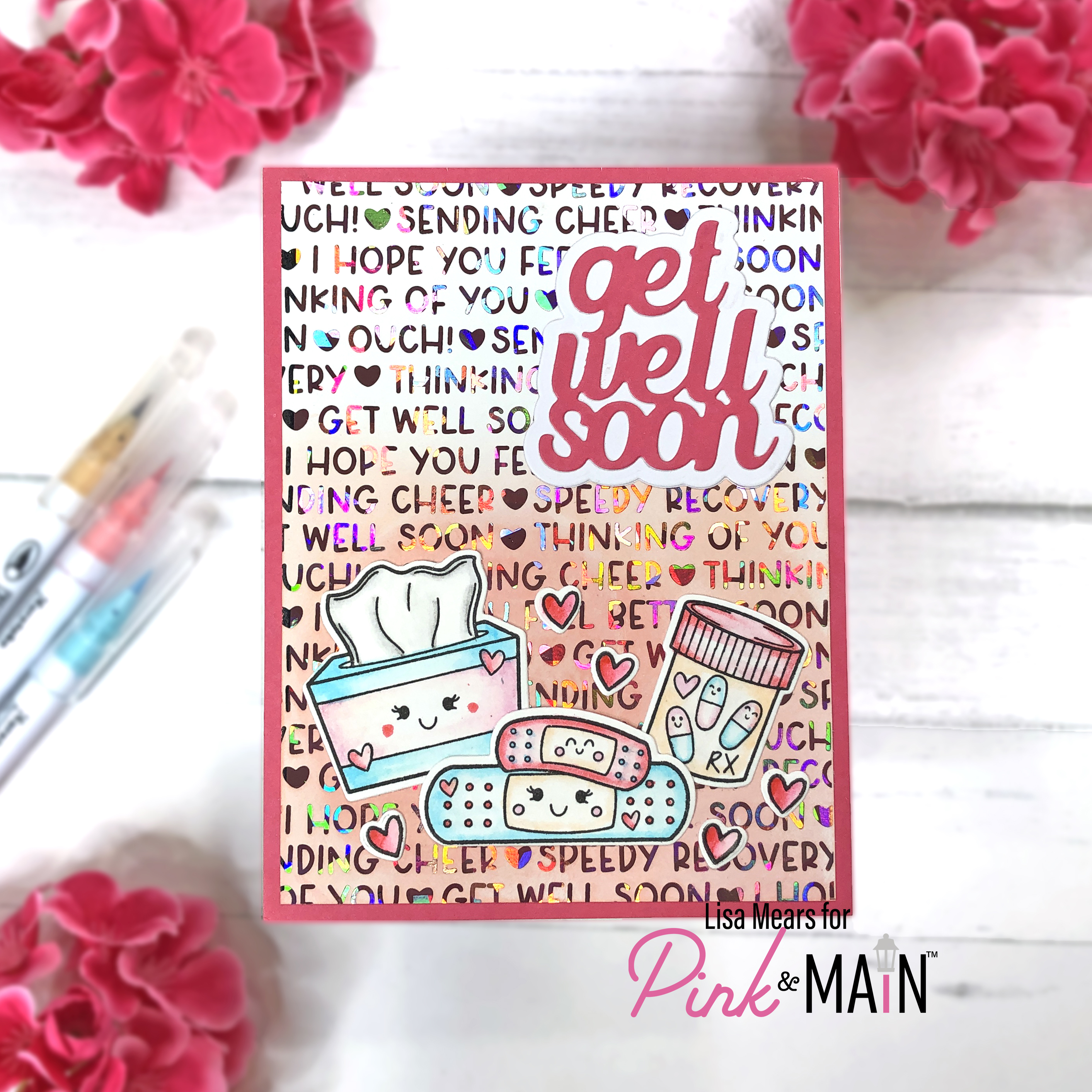 Pink and Main Chicken Soup - Get Well Cards - Foil