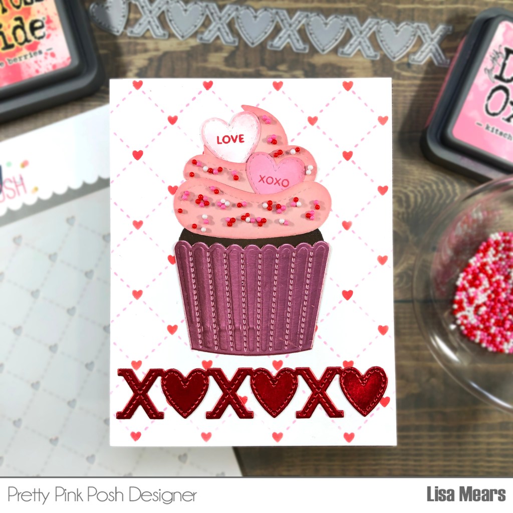 Big Valentine Cupcake Pretty Pink Posh Valentine Card