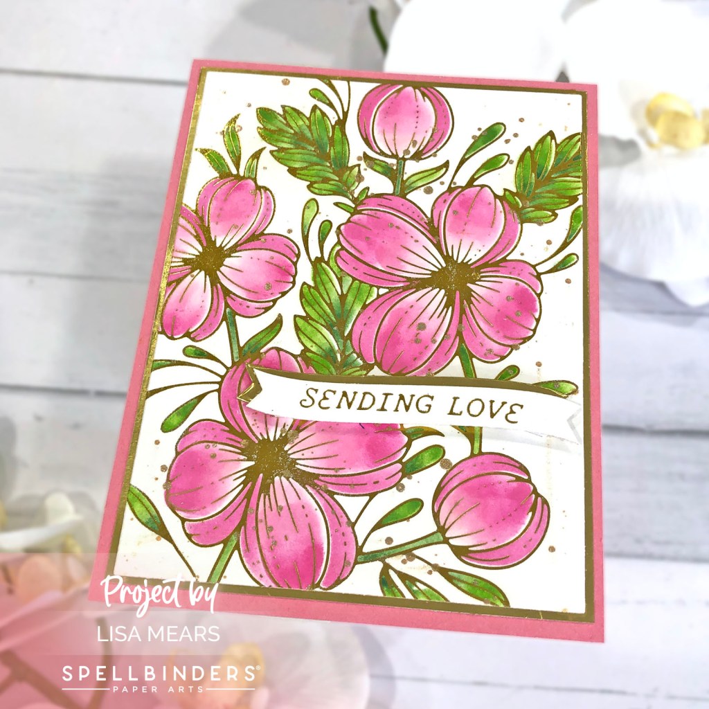Spellbinders Glimmering Buttercups Card - hot foil and stencil
