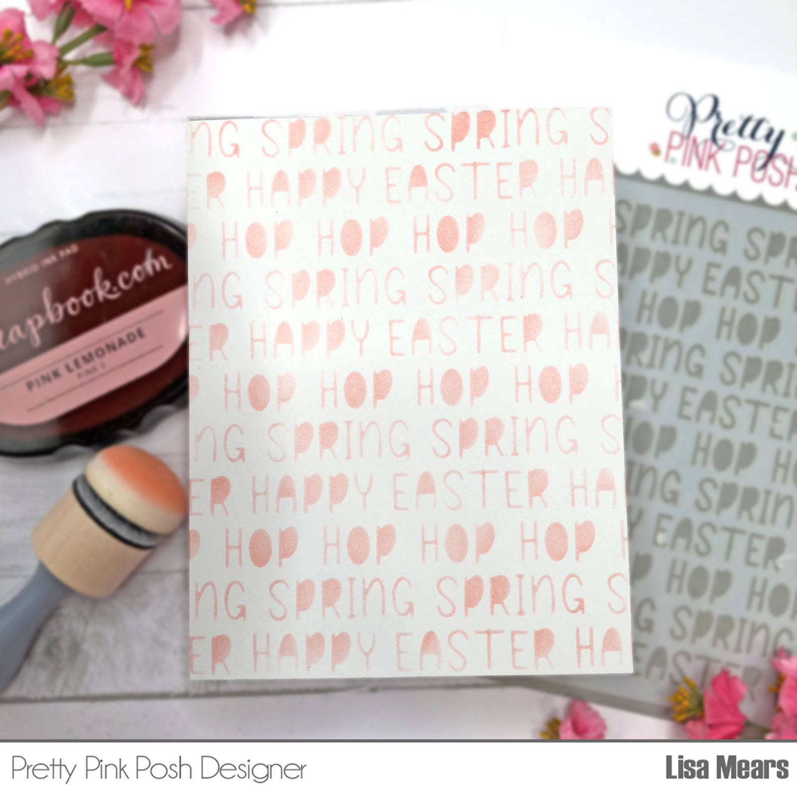 Pretty Pink Posh Easter Words Stencil