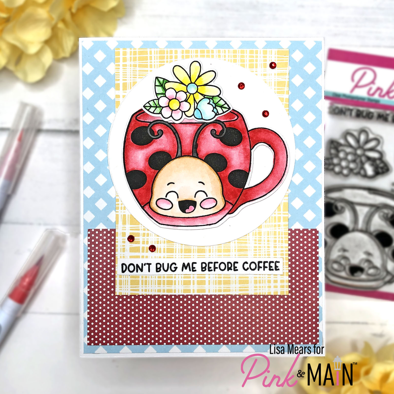 Pink and Main March Mug - Mug Ladybug Card | Coffee Card