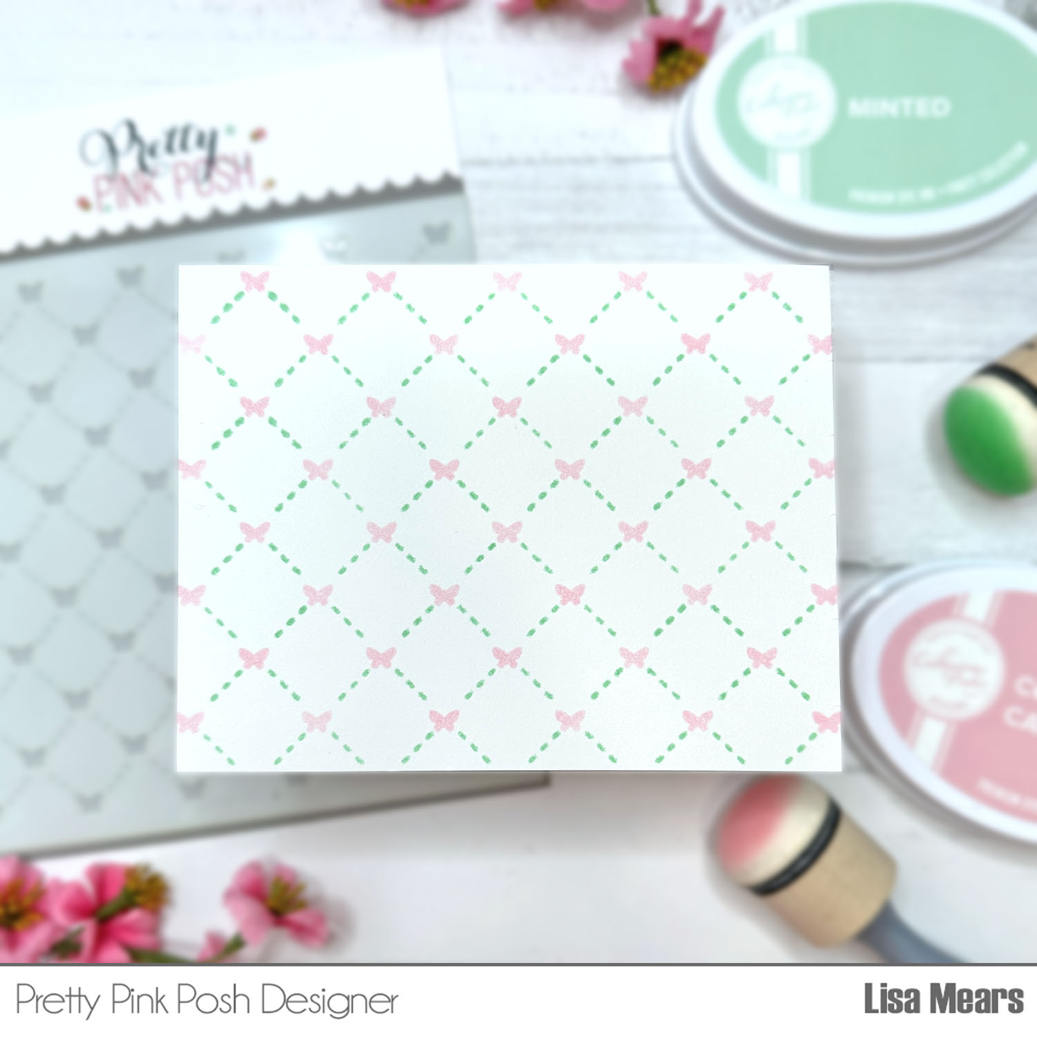 Pretty Pink Posh Butterfly Lattice Stencil