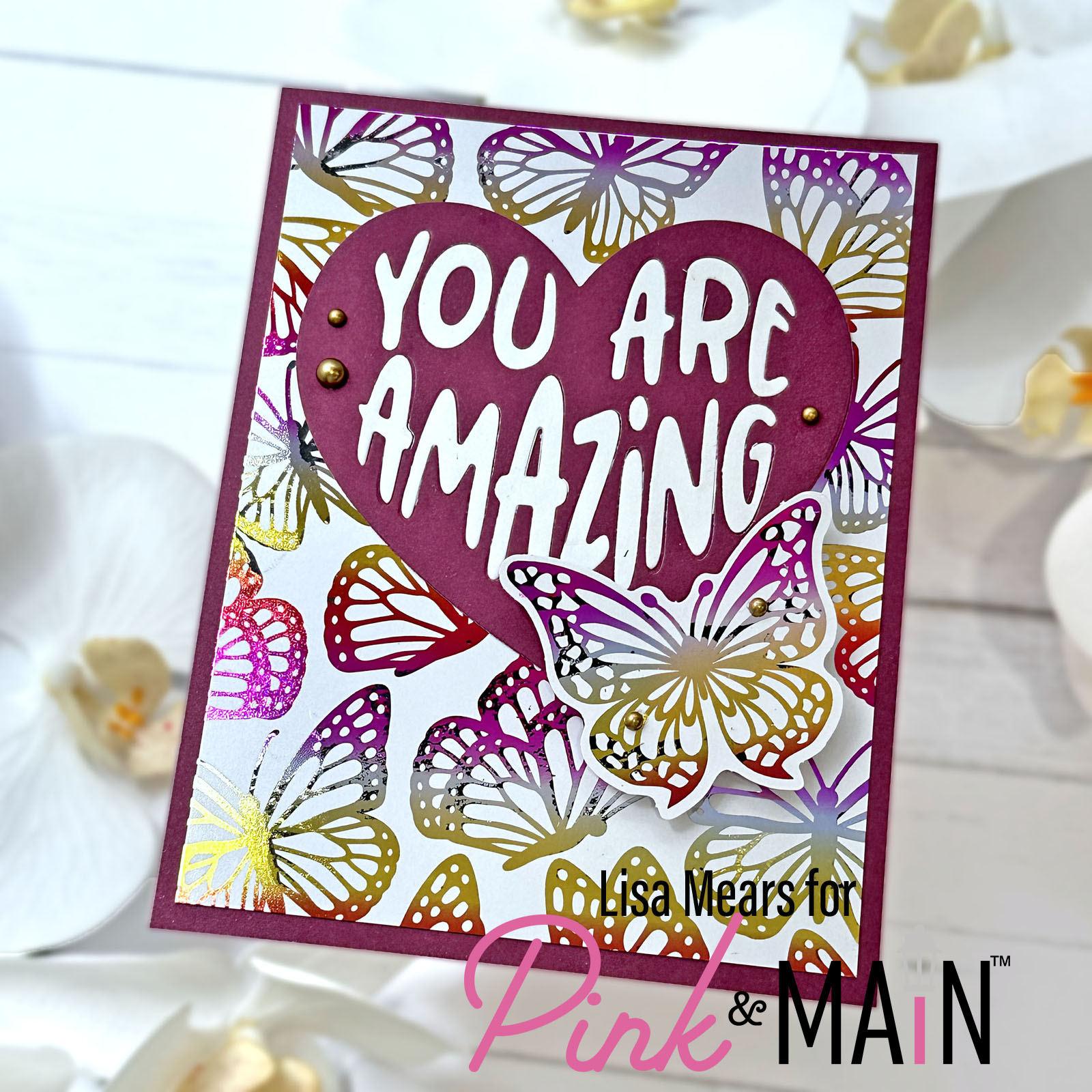 Reverse Foiling with Toner Sheets and Transfer Foil | Pink and Main Butterfly Pretty Wings