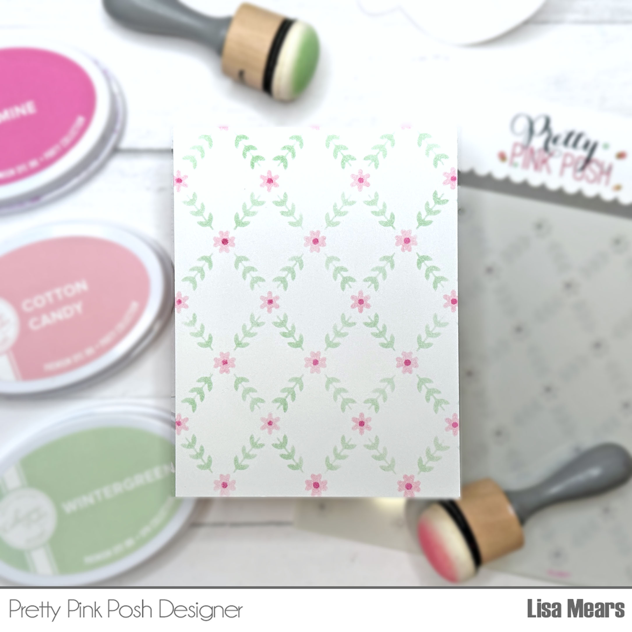 Pretty Pink Posh Layered Floral Vines Stencil