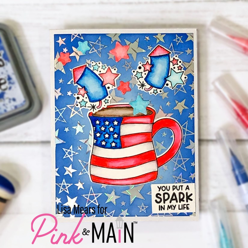 Pink and Main May Mug - Coffee Card - Mug Card - 4th of July - Fourth of July Card