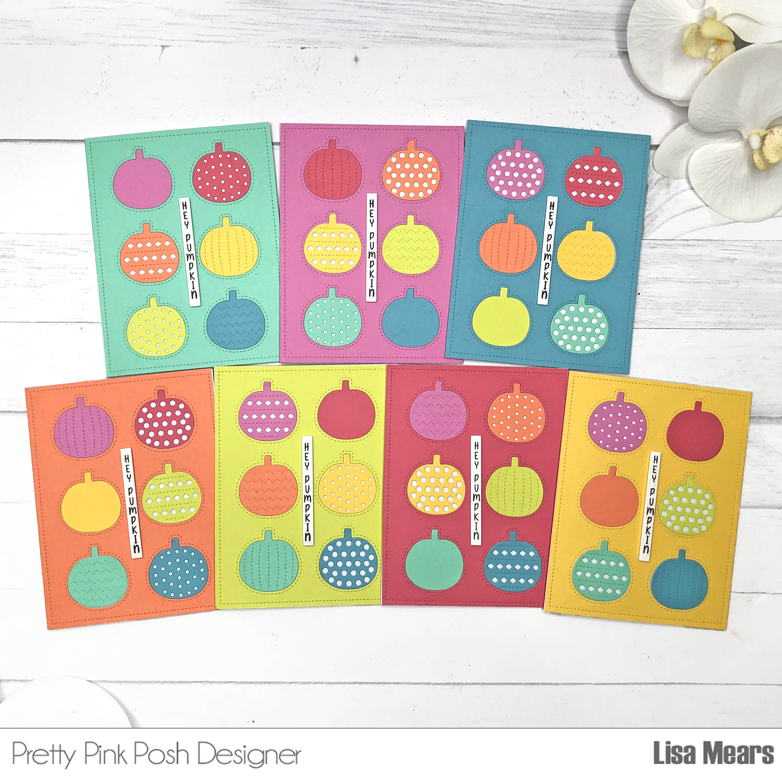 Pretty Pink Posh - Pumpkin Cover Plate - Upright Greetings - Non Traditional Halloween Cards