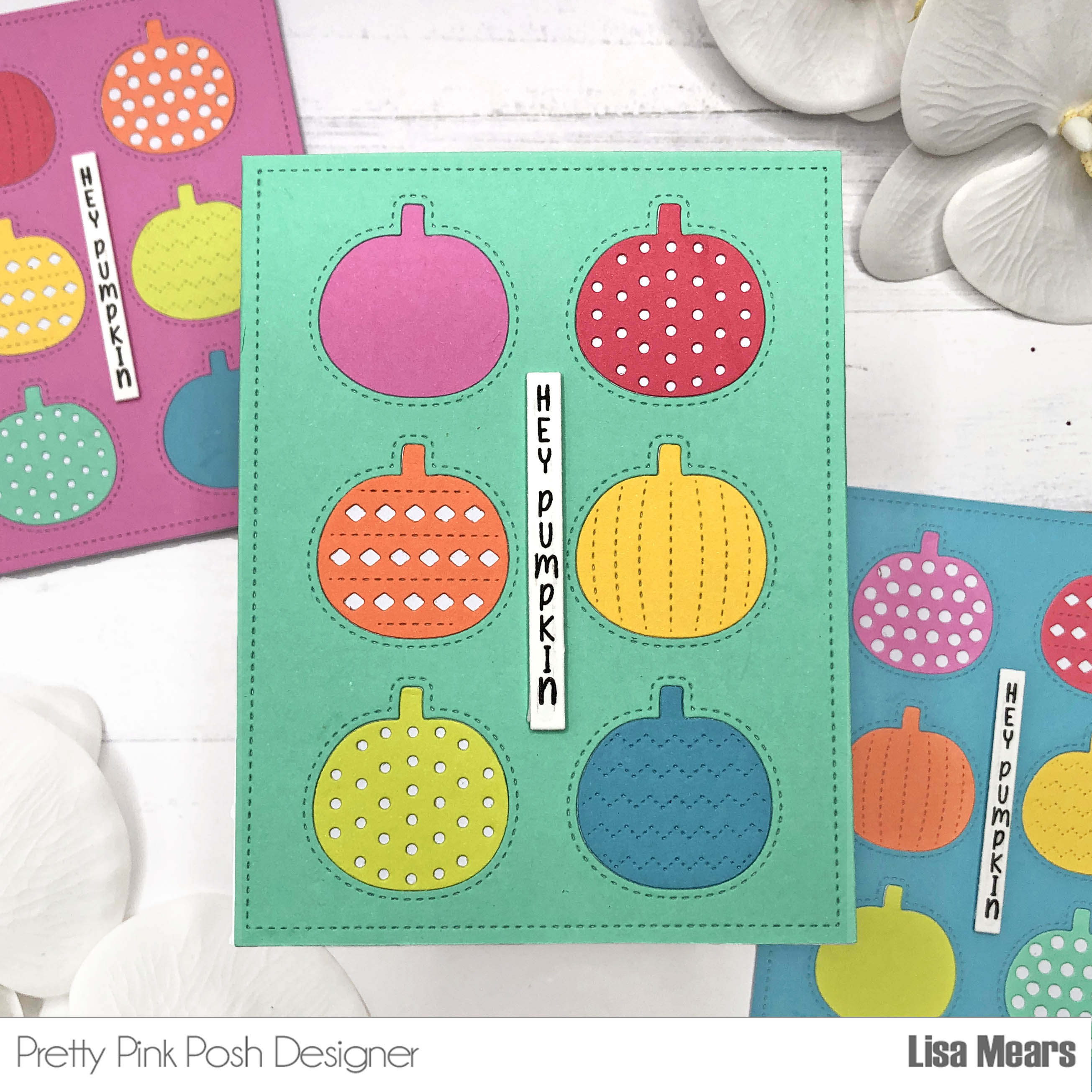 Pretty Pink Posh - Pumpkin Cover Plate - Upright Greetings - Non Traditional Halloween Cards