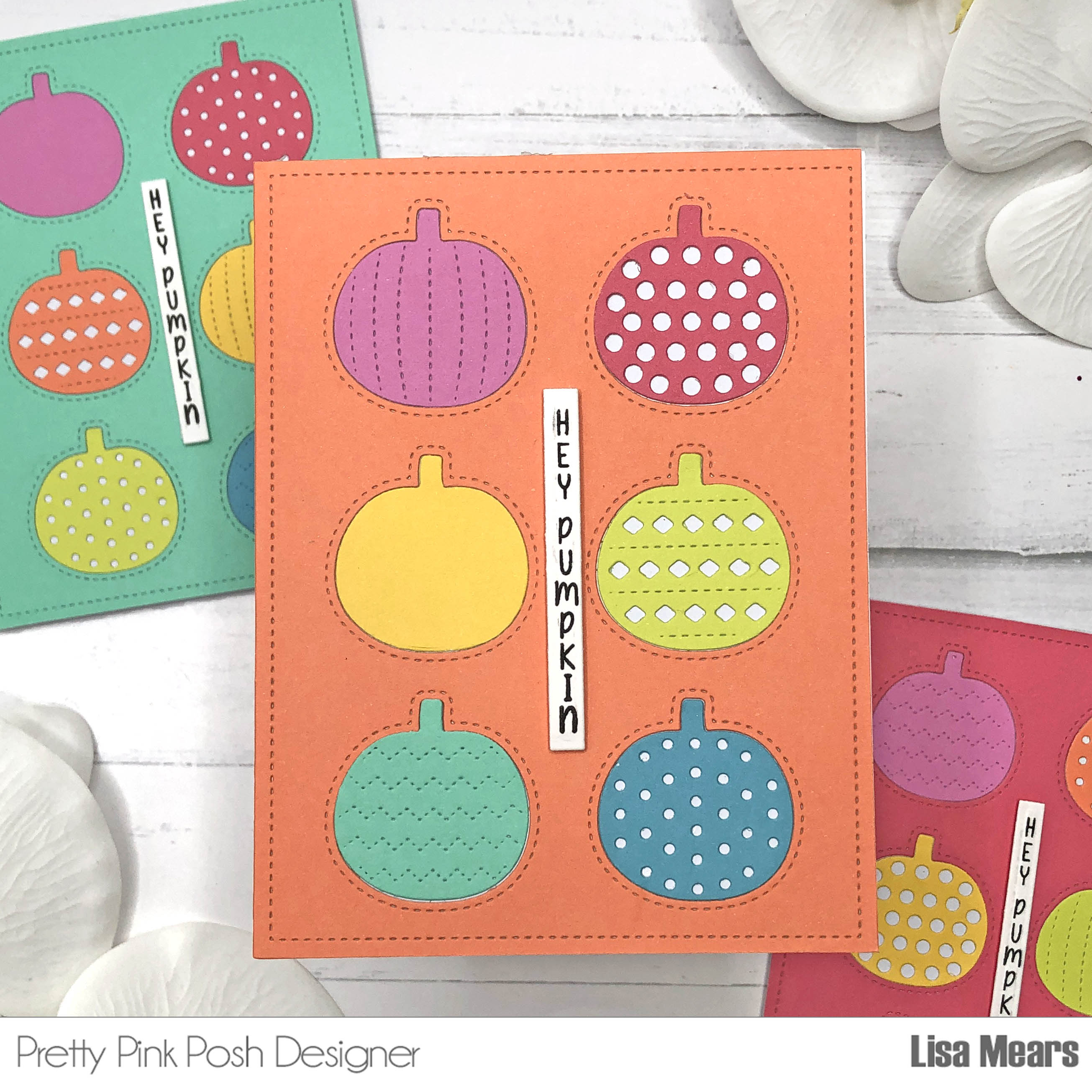 Pretty Pink Posh - Pumpkin Cover Plate - Upright Greetings - Non Traditional Halloween Cards