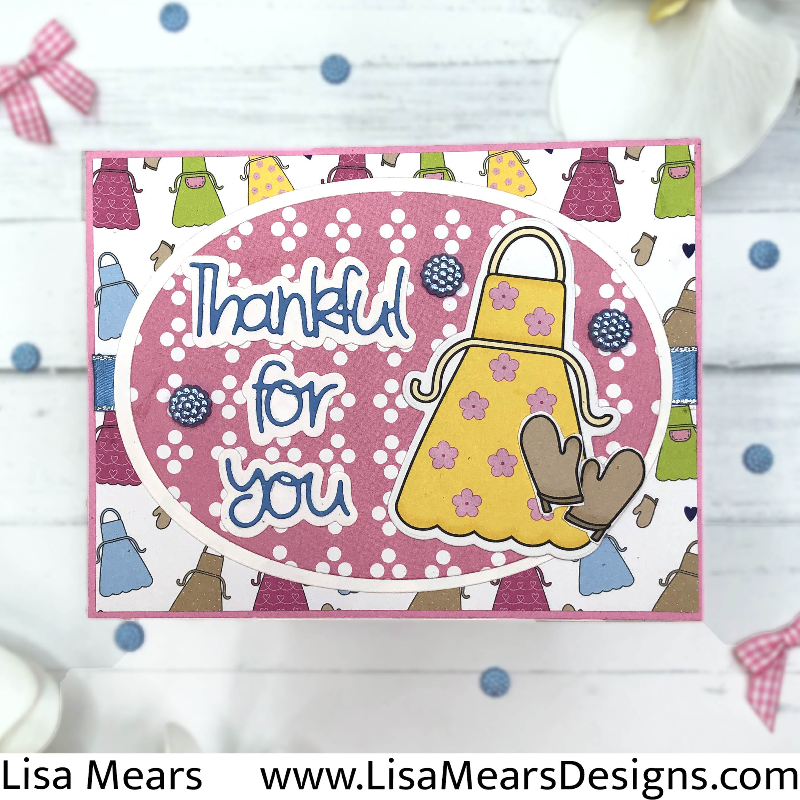 The Stamps of LIfe August 2024 Awesome Aprons Stamp Set - Thankful For You Card Kit - Ova Flip-it Card