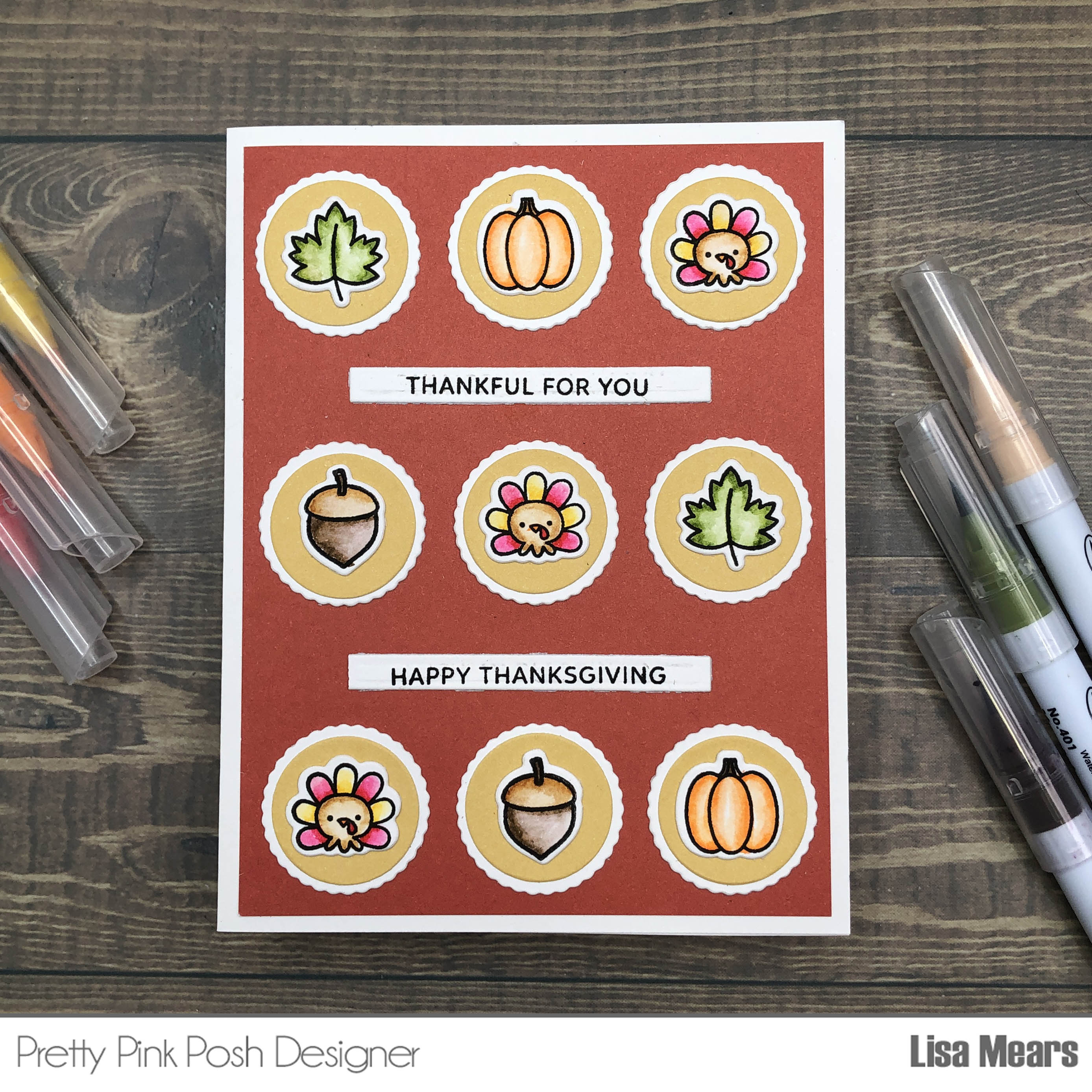Pretty Pink Posh Fall Icons Stamps - Grid Card