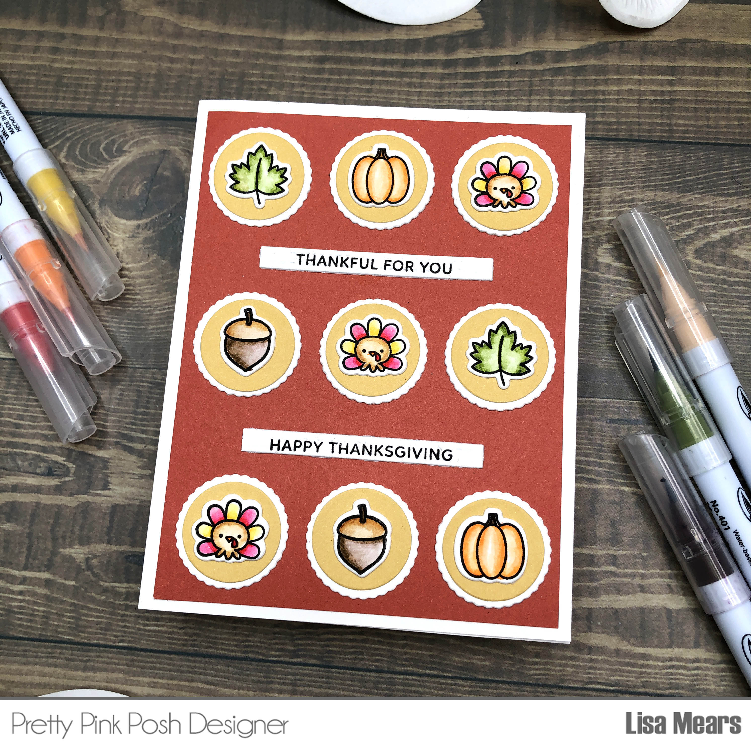 Pretty Pink Posh Fall Icons Stamps - Grid Card