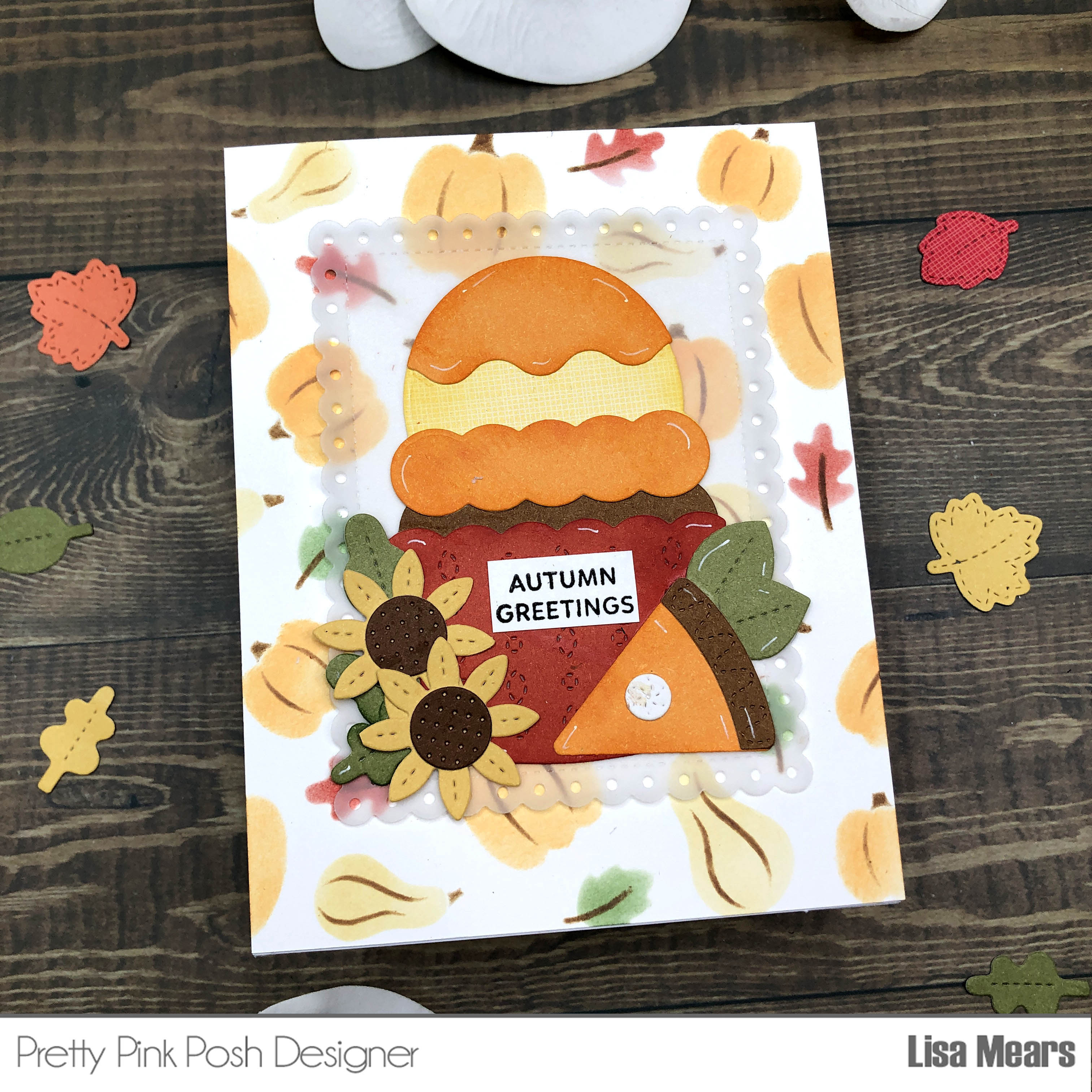 Pretty Pink Posh Layered Autumn Harvest Stencils - Big Fall Cupcake