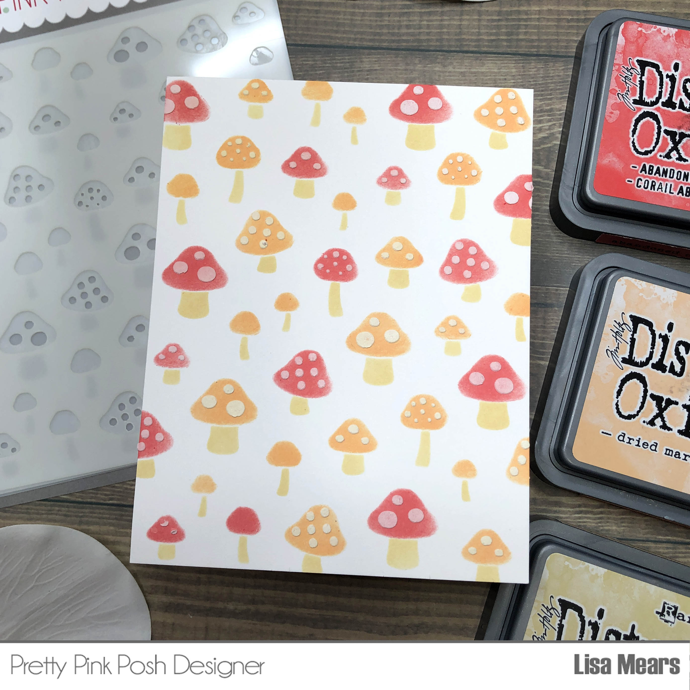 Pretty Pink Posh Layered Mushrooms Stencils