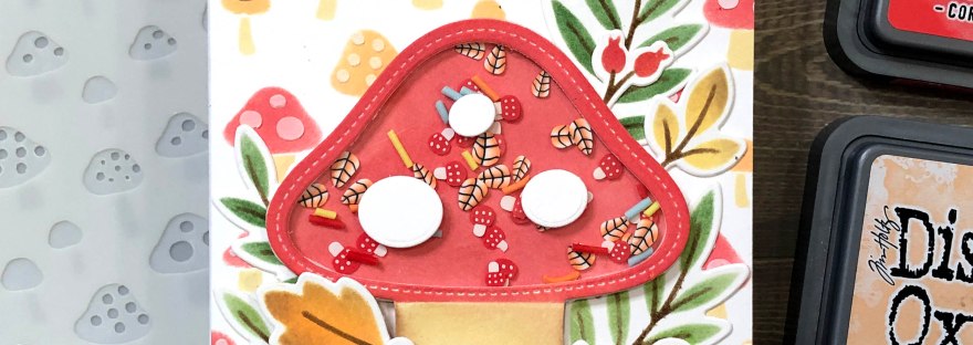 Fall Card - Pretty Pink Posh Layered Mushrooms Stencils - Mushroom Stencil - Mushroom Shaker - Fall Mushroom Clay Confetti - Solid Fall Foliage Stencils - stamps