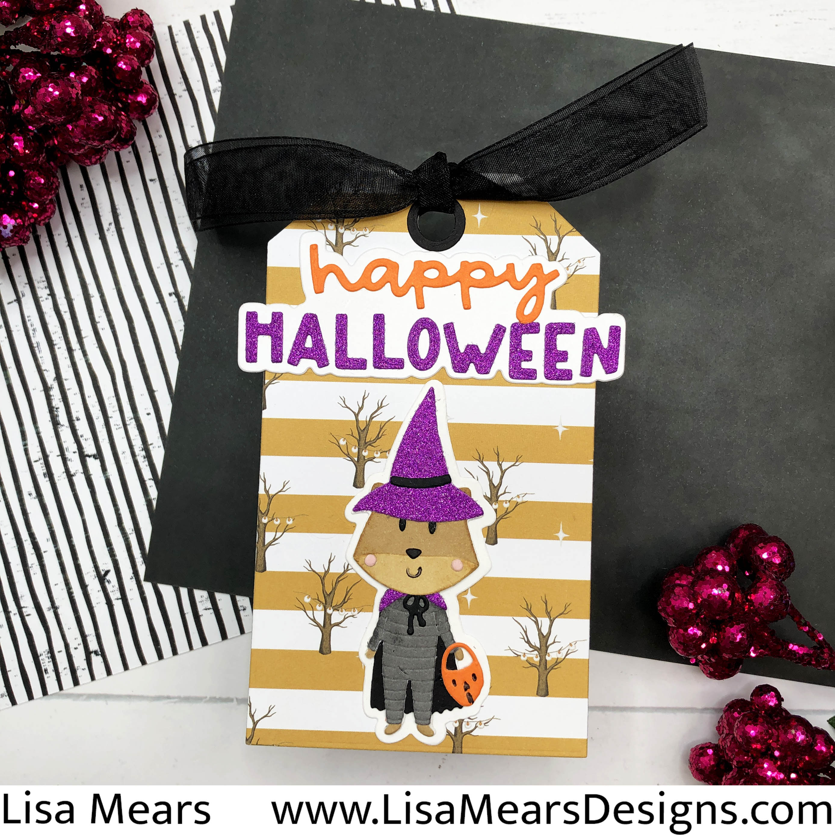 Scrapbook.com Willow Lane Witch Fox - Nested Tag Dies