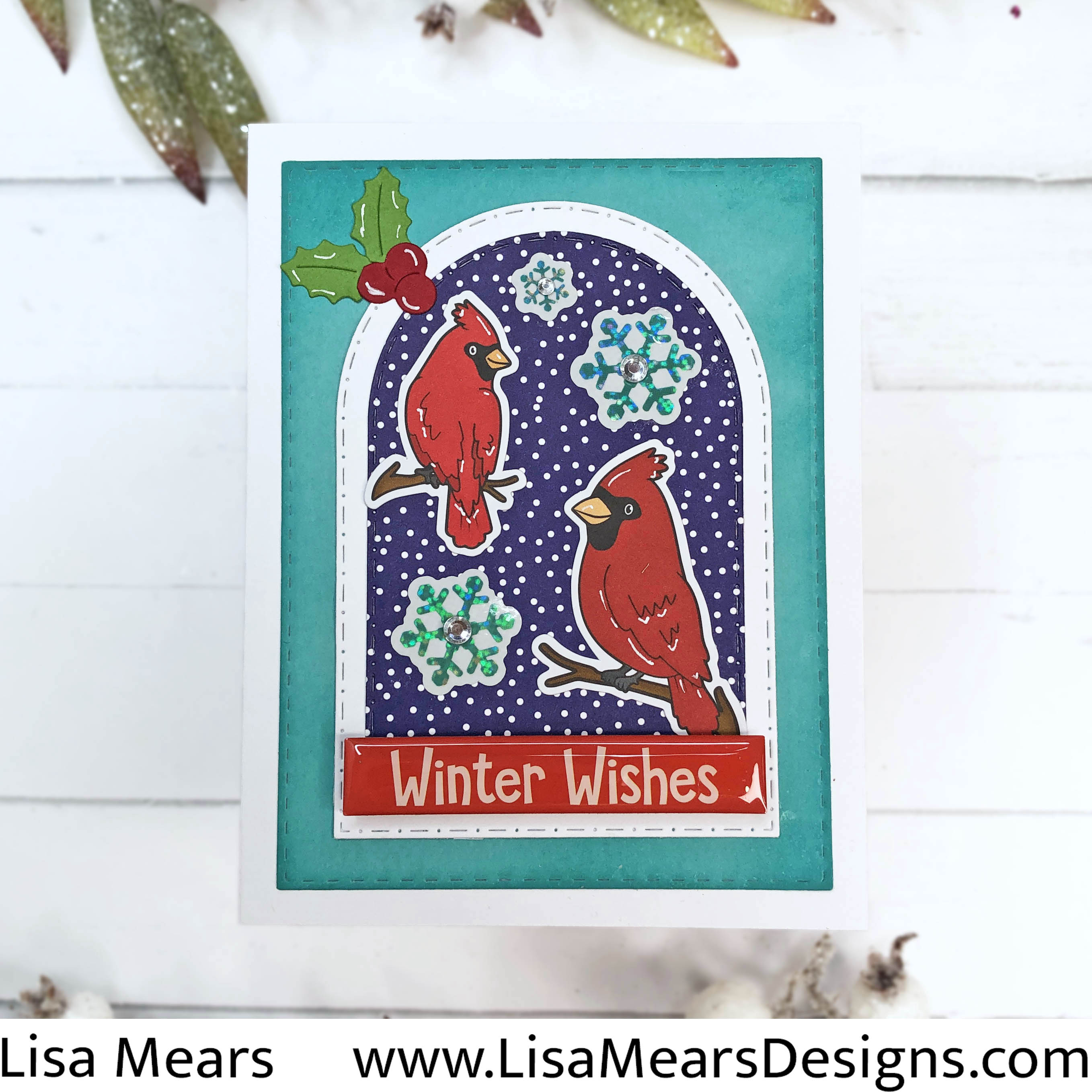 The Stamps of Life - Winter birds - Cardinal Card