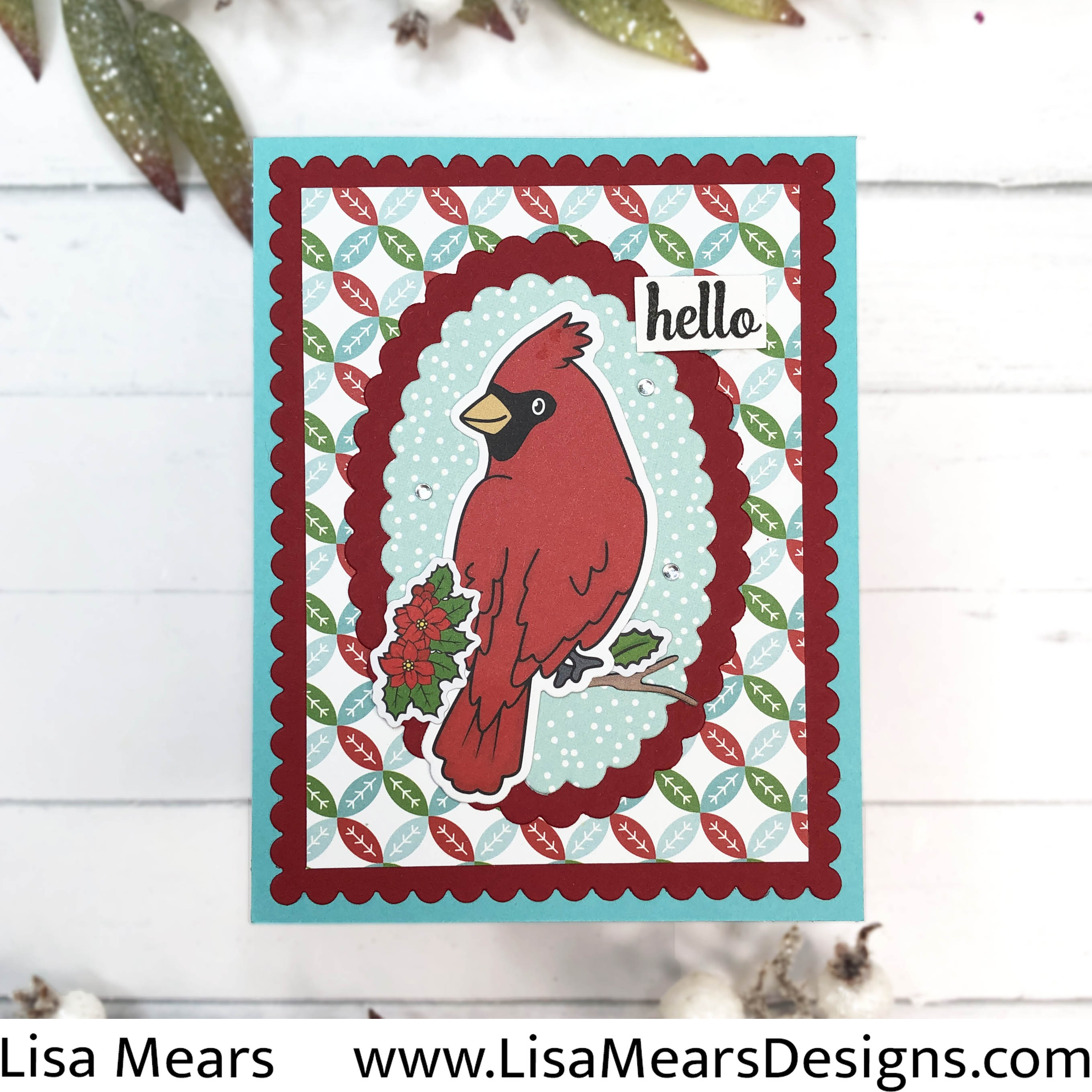The Stamps of Life - Winter birds - Cardinal Card