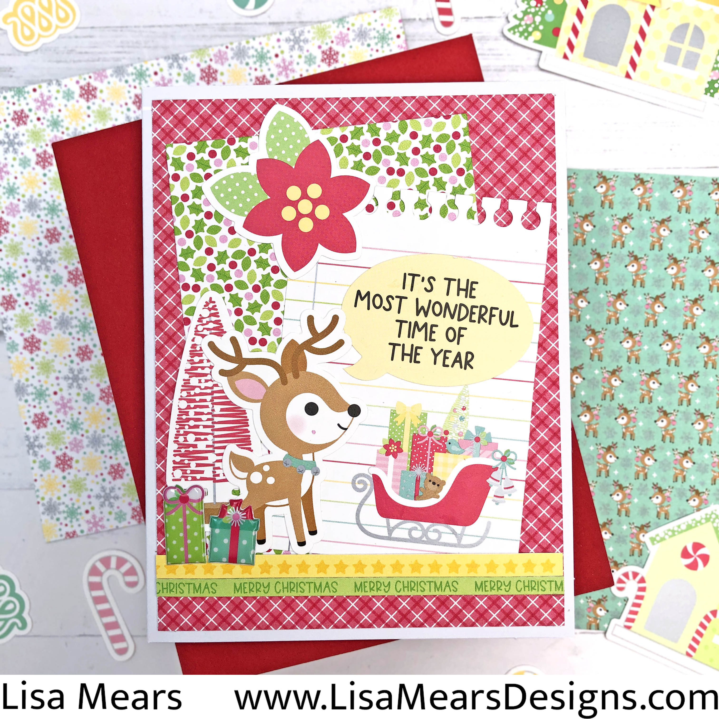 Doodlebug Design Tinsel Time - Christmas Cards with Pattern Paper