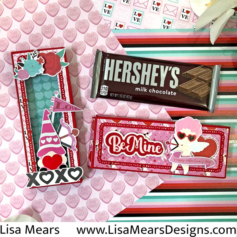 DIY Valentine's Day Chocolate Box for Hershey Chocolate Bar | craft fair idea | Scrap Diva Designs Love Struck Pattern Paper
