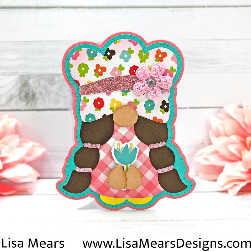 Seasonal Gnome Cards | Scrap Diva Designs Baker Gnome | Spring Easter Girl Gnome Card