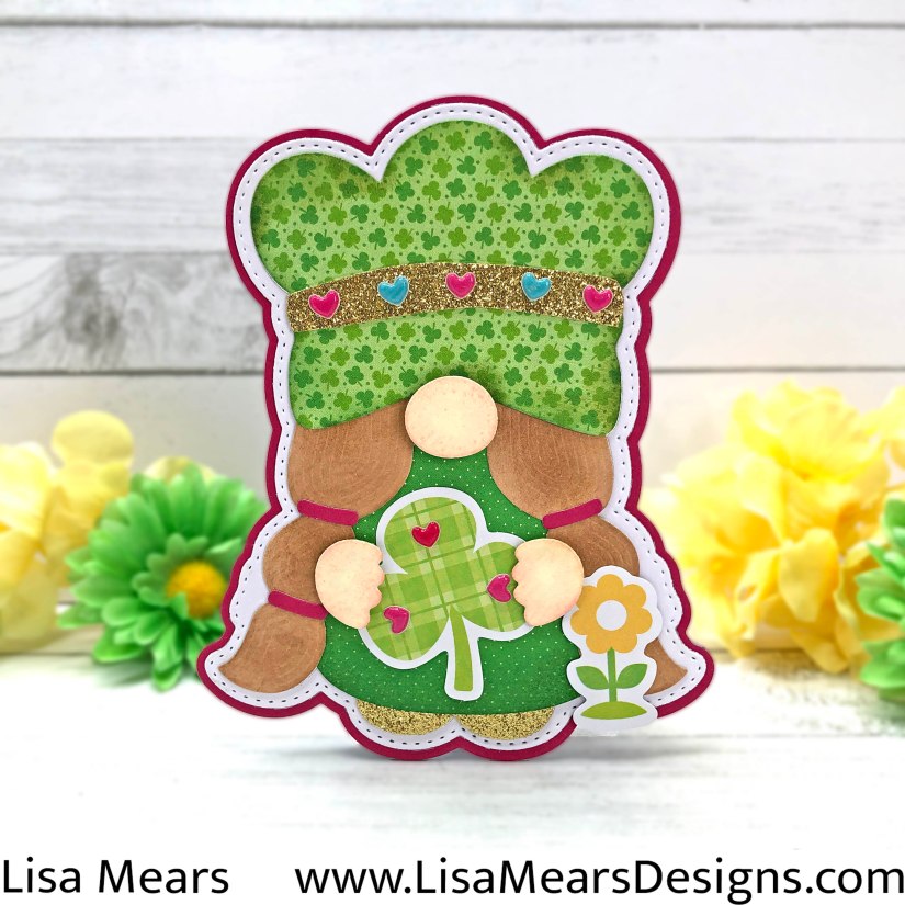 Seasonal Gnome Cards | Scrap Diva Designs Baker Gnome | Saint Patrick's Day Girl Gnome Card