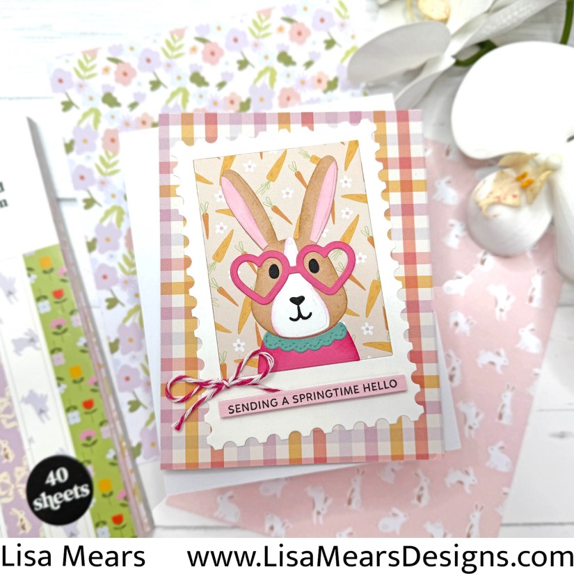 Scrapbook.com Cottontail Pattern Paper with Spring and Easter Cards - The Best of the Bunch and Rabbit Dies