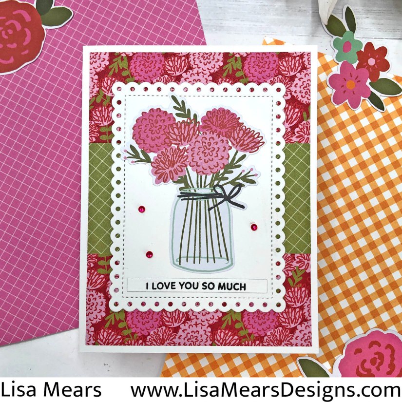 Simple Stories Heartstrings | Valentine's Day Cards | Love Cards | Mason Jar with Flowers