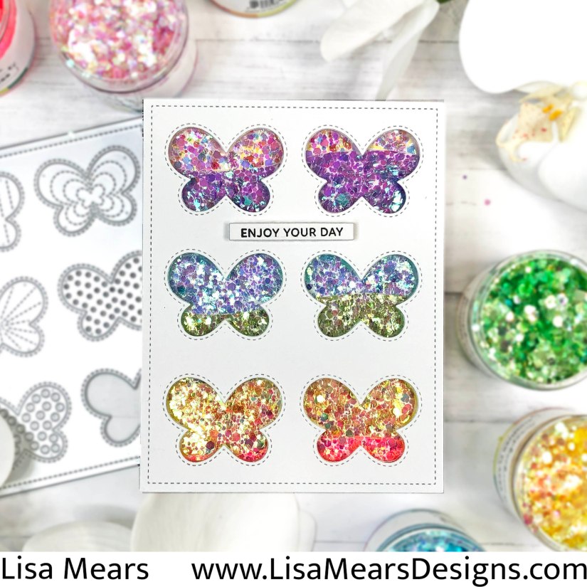 Scrapbook.com Shimmer Flakes with Pretty Pink posh Butterfly Cover plate