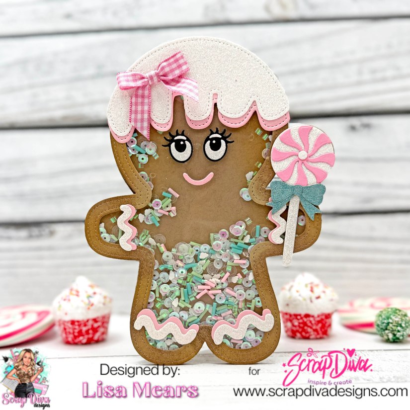 Scrap Diva Designs Gingerbread Man Shaped Card