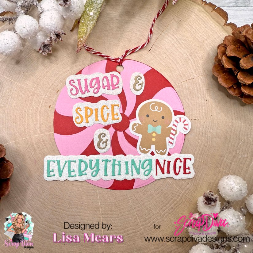 Scrap Diva Designs Peppermint Tag