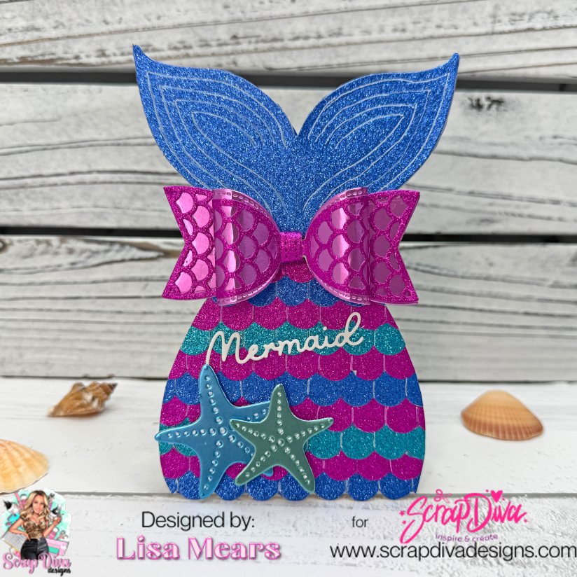 Mermaid Card - Scrap Diva Designs Mermaid Mini Album Die Set