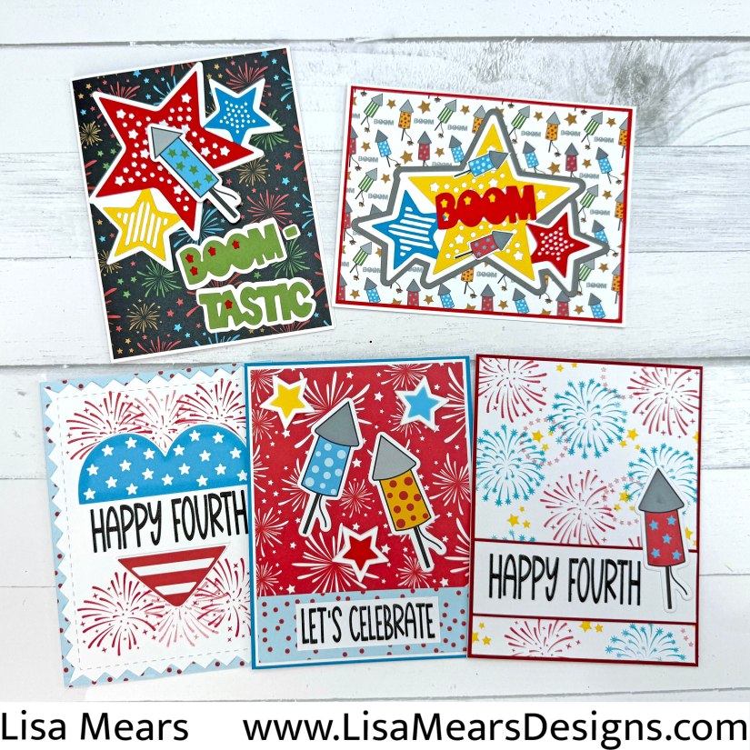 THE STAMPS OF LIFE CARD KIT Club MAY 26 FUN FIRECRACKER SET WITH BOOMTASTIC CARD KIT